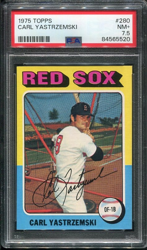 Authentic 1975 Topps #280 Carl Yastrzemski PSA 7.5 Baseball Card