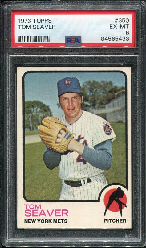 Authentic 1973 Topps #350 Tom Seaver PSA 6 Baseball Card