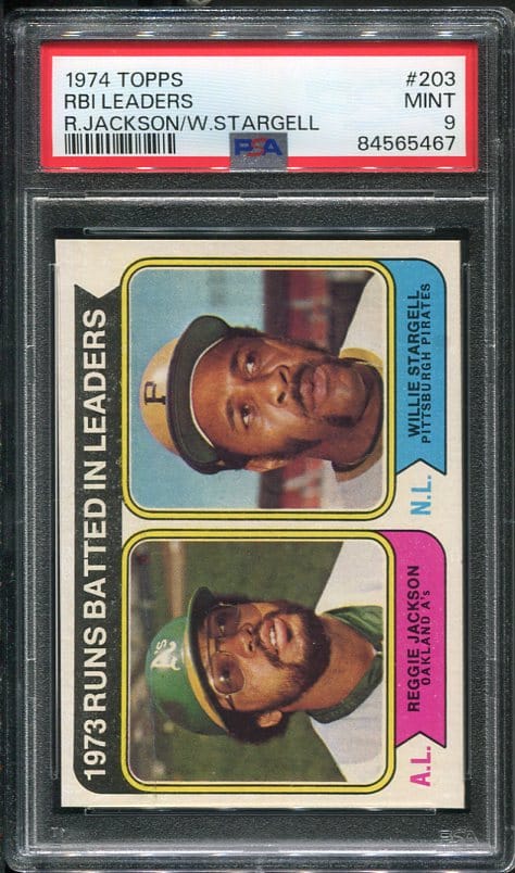 Authentic 1974 Topps #203 RBI Leaders PSA 9 Baseball Card