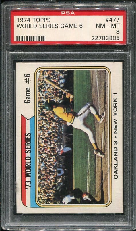 Authentic 1974 Topps #477 Reggie Jackson PSA 8 Baseball Card