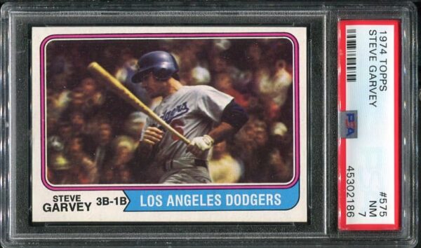 Authentic 1974 Topps #575 Steve Garvey PSA 7 Baseball Card