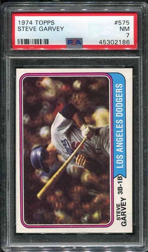 Authentic 1974 Topps #575 Steve Garvey PSA 7 Baseball Card