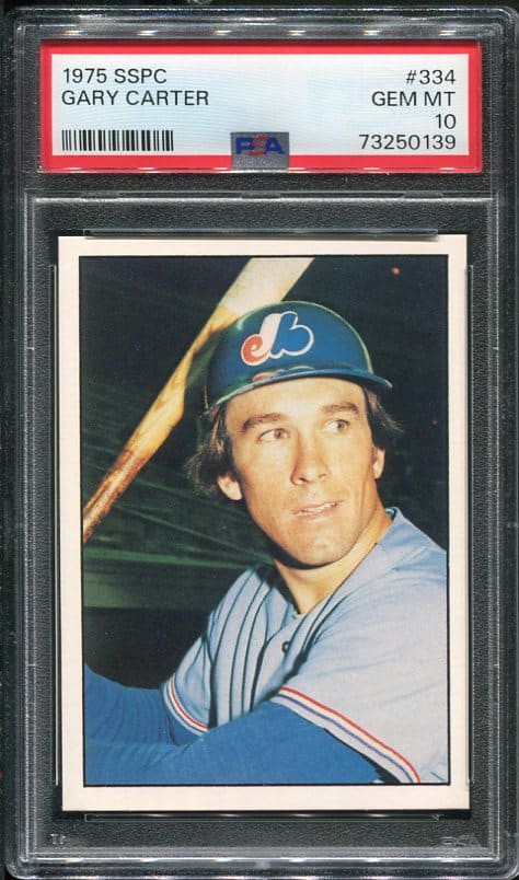 Authentic 1975 SSPC #334 Gary Carter PSA 10 Rookie Baseball Card