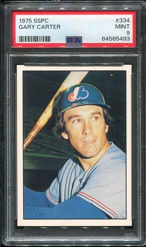 Authentic 1975 SSPC #334 Gary Carter PSA 9 Rookie Baseball Card