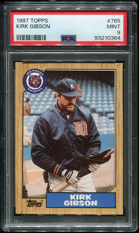 1987 Topps #765 Kirk Gibson PSA 9 Baseball Card