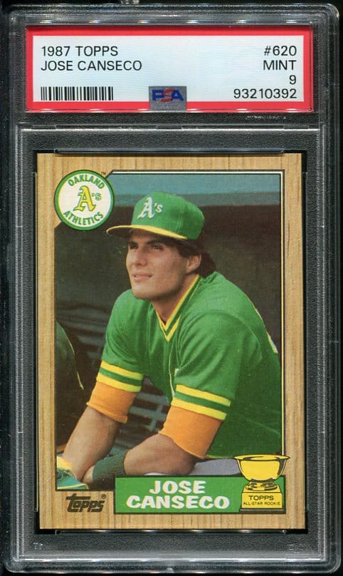 1987 Topps #620 Jose Canseco Rookie Cup PSA 9 Baseball Card