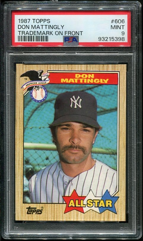 1987 Topps #606 Don Mattingly PSA 9 Baseball Card