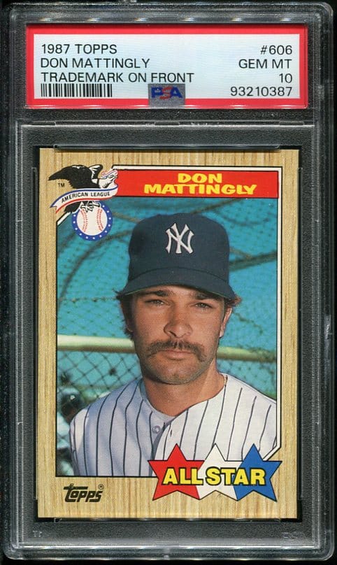 1987 Topps #606 Don Mattingly PSA 10 Baseball Card