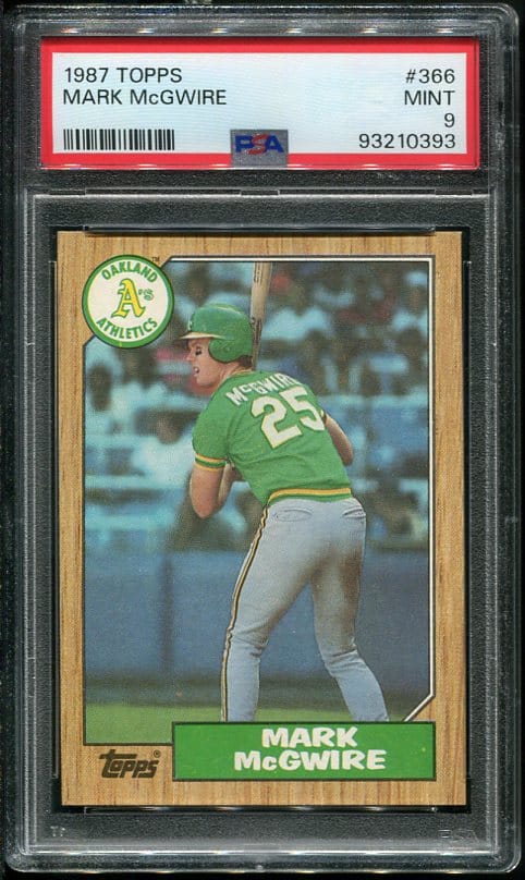 1987 Topps #366 Mark McGwire PSA 9 Baseball Card