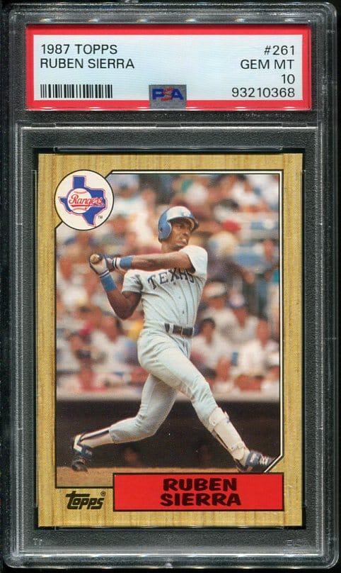 1987 Topps #261 Ruben Sierra PSA 10 Rookie Baseball Card