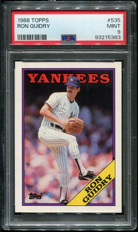 1988 Topps #535 Ron Guidry PSA 9 Baseball Card