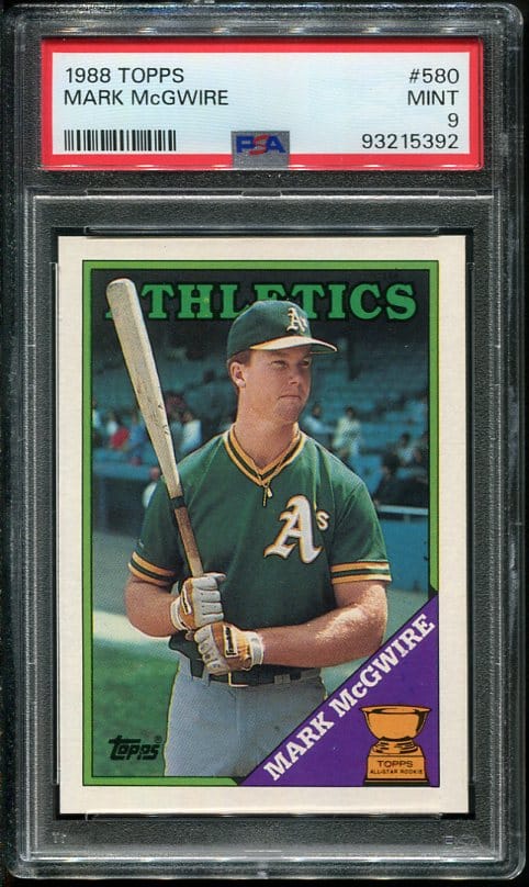 1988 Topps #580 Mark McGwire PSA 9 Baseball Card