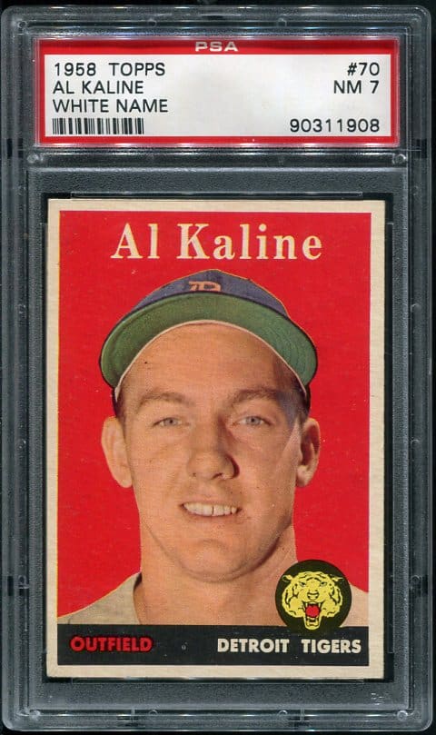 Authentic 1958 Topps #70 Al Kaline PSA 7 Baseball Card