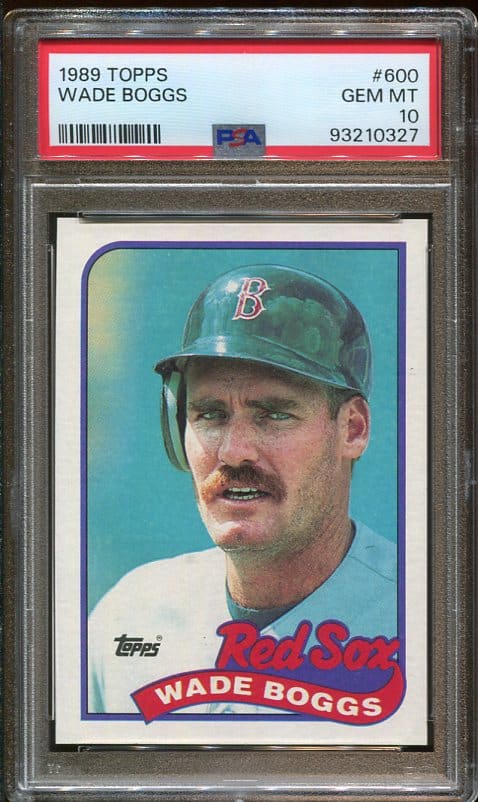 Authentic 1989 Topps #600 Wade Boggs PSA 10 Baseball card