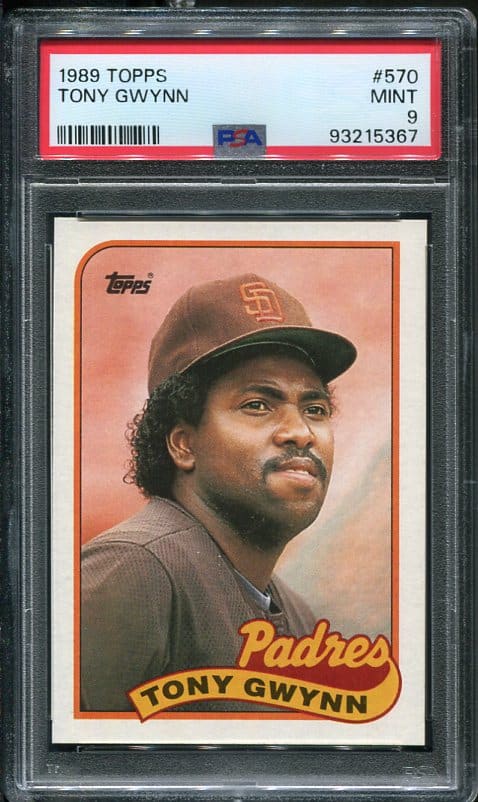 Authentic 1989 Topps #570 Tony Gwynn PSA 9 Baseball card