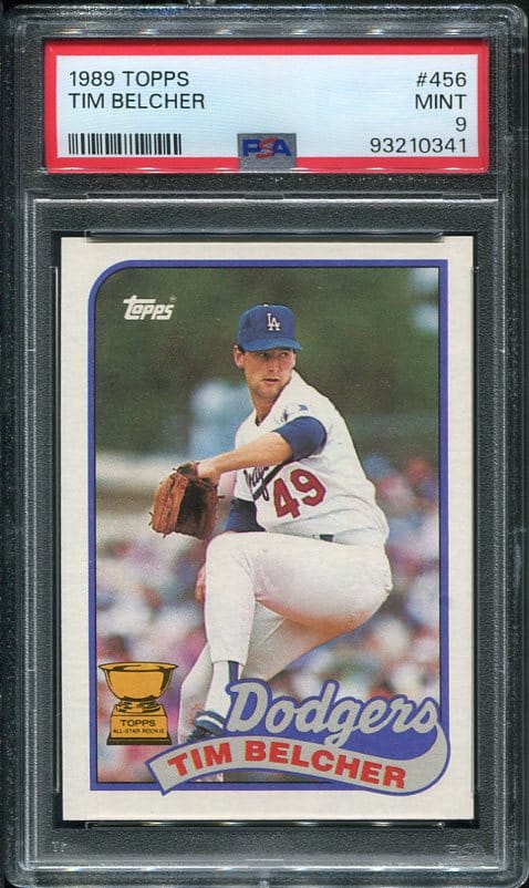 Authentic 1989 Topps #456 Tim Belcher PSA 9 Baseball card