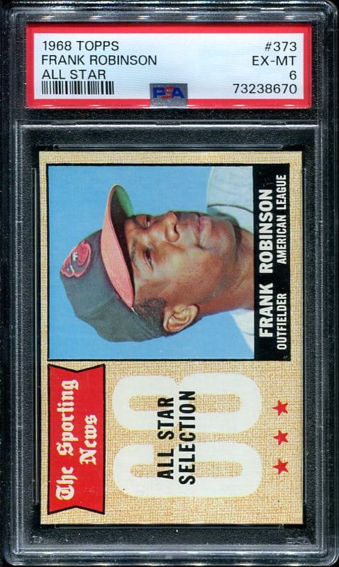 Authentic 1968 Topps #373 Frank Robinson All Star PSA 6 Baseball Card