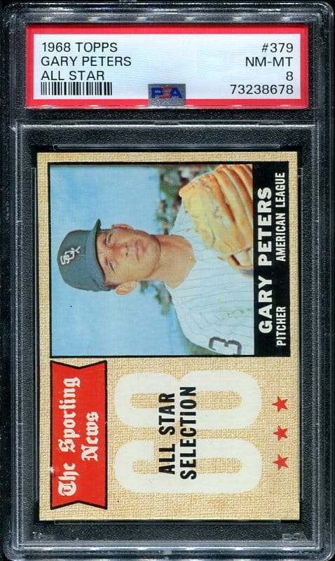 Authentic 1968 Topps #379 Gary Peters All Star PSA 8 Baseball Card