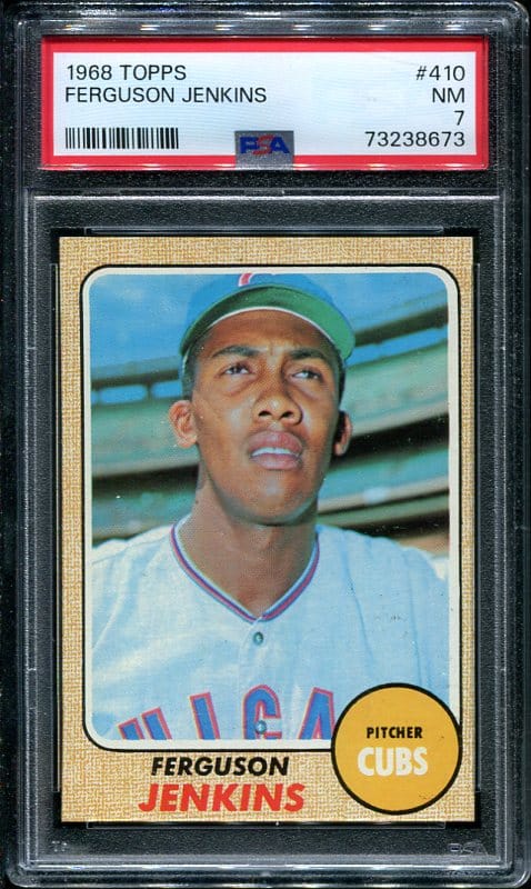 Authentic 1968 Topps #410 Fergie Jenkins PSA 7 All Star Baseball Card