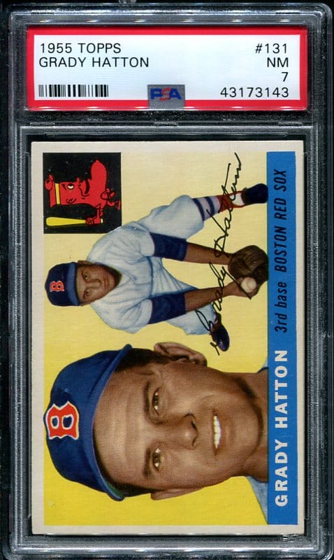 Authentic 1955 Topps #131 Grady Hatton PSA 7 Baseball Card