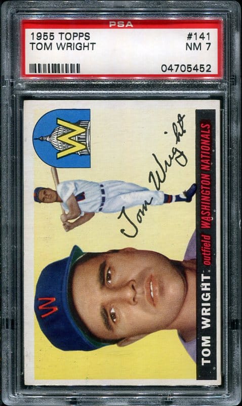 Authentic 1955 Topps #141 Tom Wright PSA 7 Baseball Card