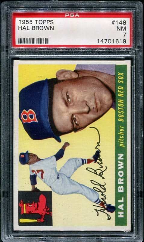 Authentic 1955 Topps #148 Hal Brown PSA 7 Baseball Card