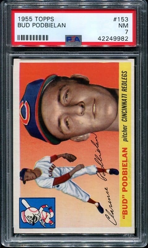 Authentic 1955 Topps #153 Bud Podbielan PSA 7 Baseball Card