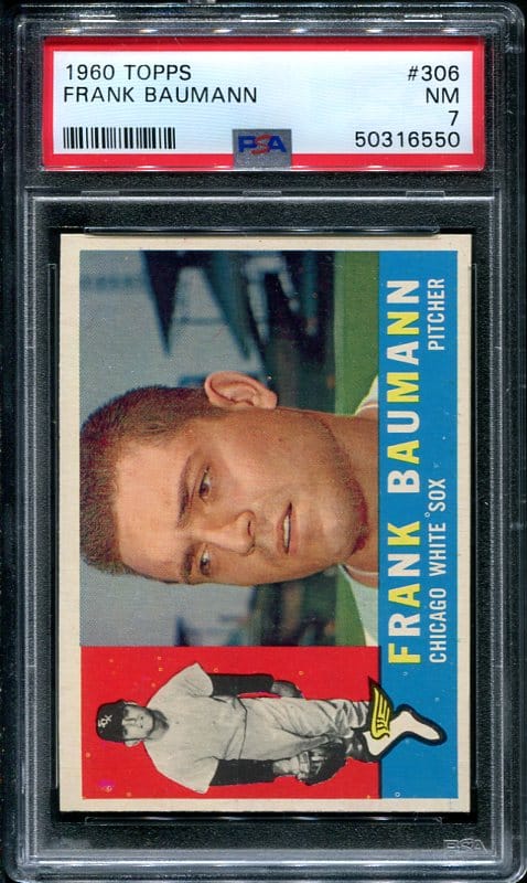 Authentic 1960 Topps #306 Frank Baumann PSA 7 Baseball Card