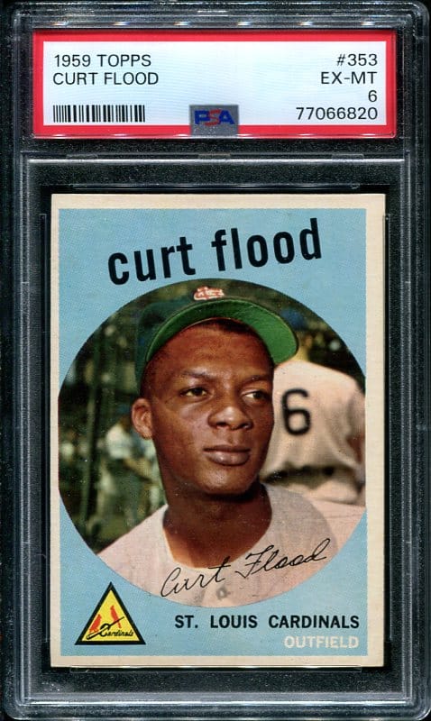 Authentic 1959 Topps #353 Curt Flood PSA 6 Baseball Card