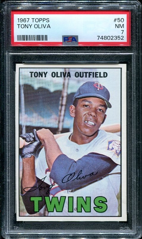 Authentic 1967 Topps #50 Tony Oliva PSA 7 Baseball Card