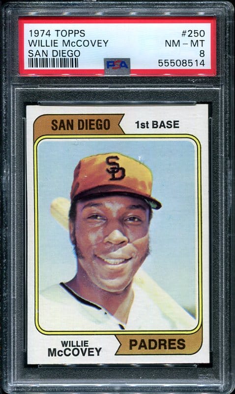 1974 Topps #250 Willie McCovey (San Diego) PSA 8 HOF (55508514) - All ...