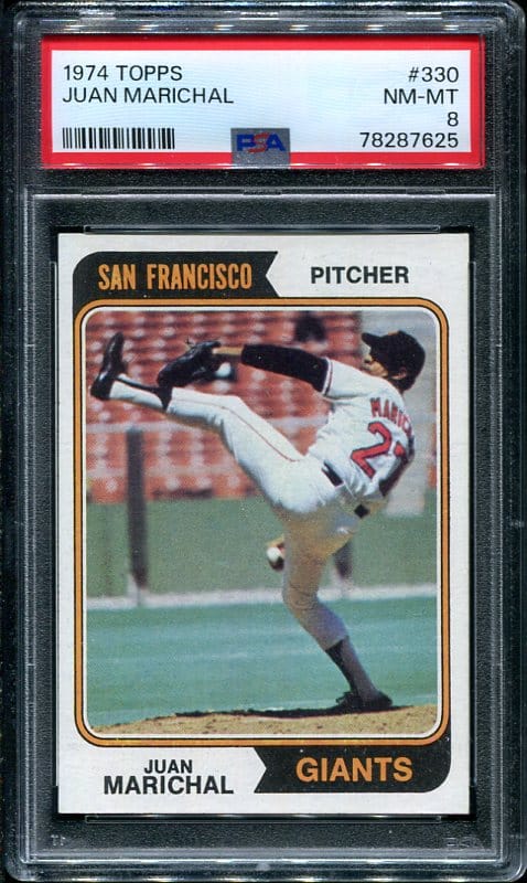 Authentic 1974 Topps #330 Juan Marichal PSA 8 Baseball Card