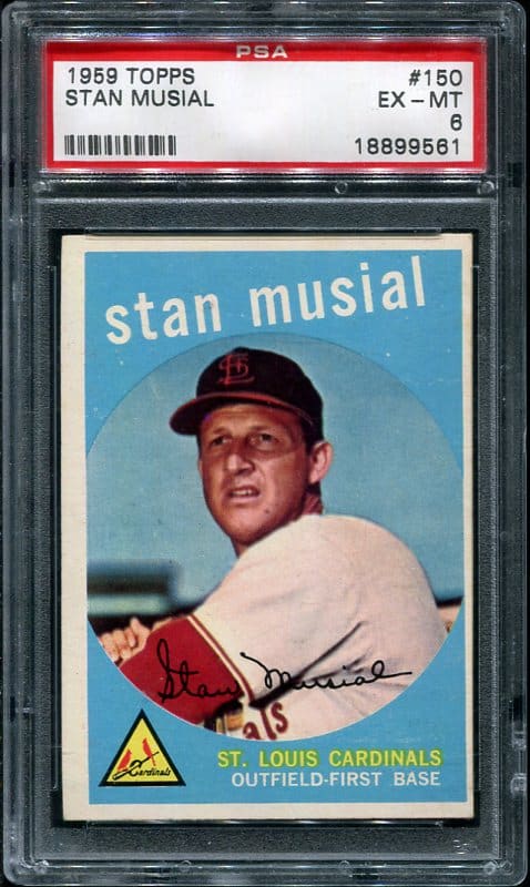 Authentic 1959 Topps #150 Stan Musial PSA 6 Baseball Card