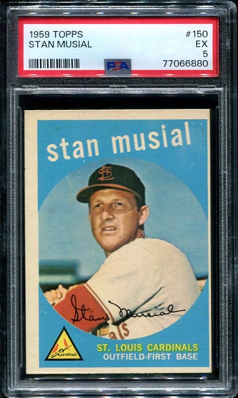 Authentic 1959 Topps #150 Stan Musial PSA 5 Baseball Card