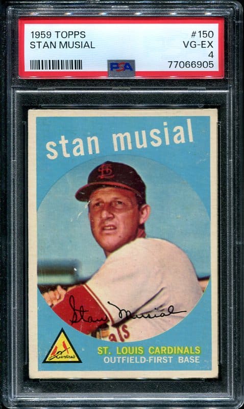 Authentic 1959 Topps #150 Stan Musial PSA 4 Baseball Card