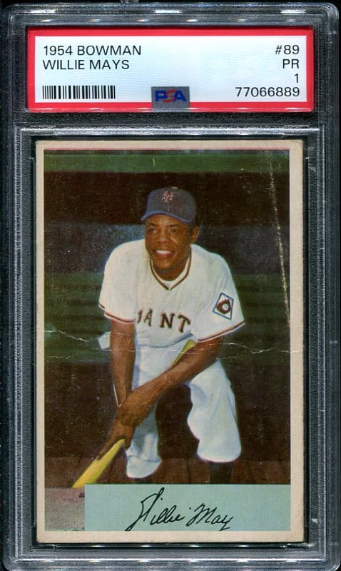 Authentic 1954 Bowman #89 Willie Mays PSA 1 Baseball Card