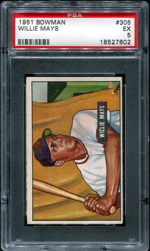 Authentic 1951 Bowman #305 Willie Mays PSA 5 Rookie Baseball Card