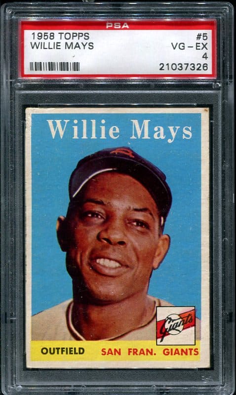 Authentic 1958 Topps #5 Willie Mays PSA 4 Vintage Baseball Card