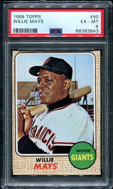 Authentic 1968 Topps #50 Willie Mays PSA 6 Baseball Card