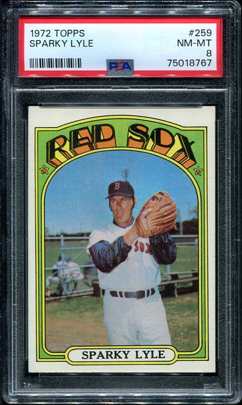 Authentic 1972 Topps #259 Sparky Lyle PSA 8 Baseball Card