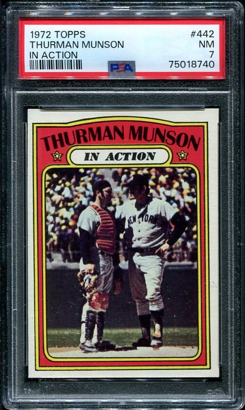 Authentic 1972 Topps #442 Thurman Munson PSA 7 Baseball Card