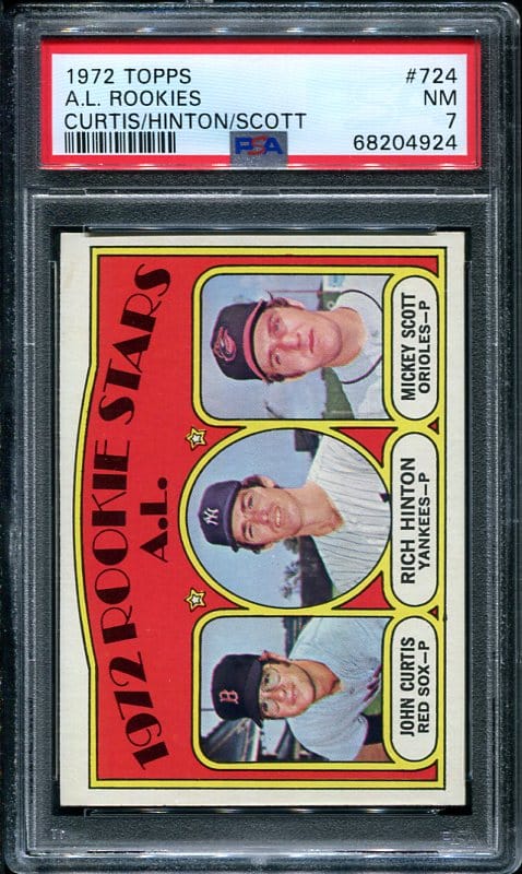 Authentic 1972 Topps #724 AL Rookies PSA 7 Baseball Card