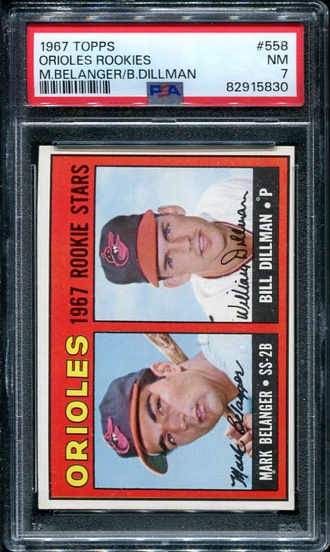 Authentic 1967 Topps #558 Mark Belanger PSA 7 Rookie Baseball Card