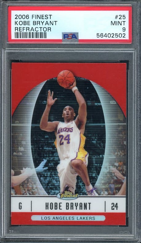 Authentic 2006 Topps Finest #25 Kobe Bryant Refractor PSA 9 Basketball Card