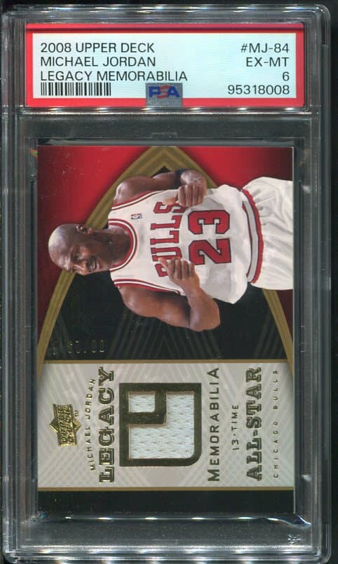 Authentic 2008 Upper Deck #MJ-84 Michael Jordan Legacy Memorabilia Basketball Card