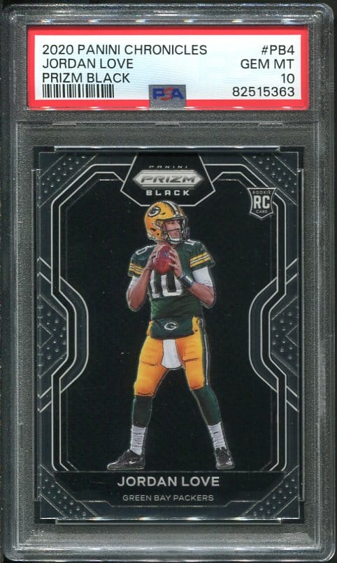 Authentic 2020 Panini Chronicles Prizm #PB4 Jordan Love PSA 10 Rookie Card