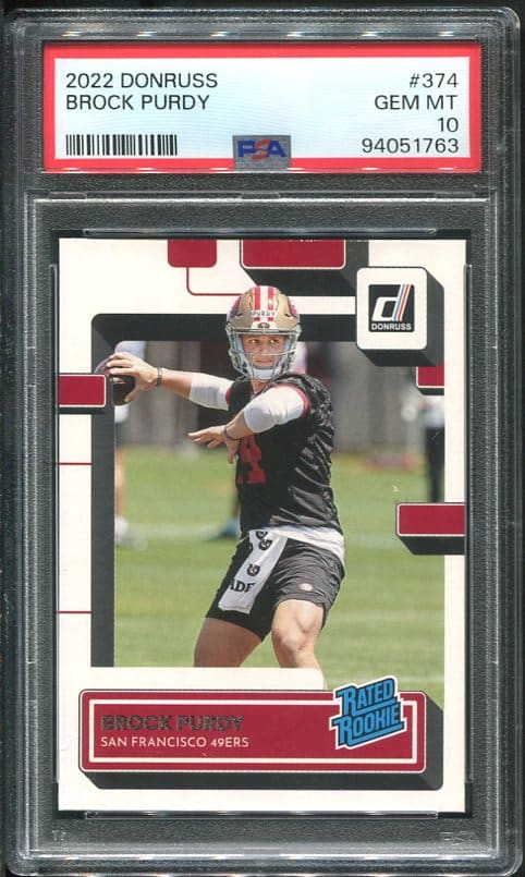 Authentic 2022 Donruss #374 Brock Purdy PSA 10 Football Card