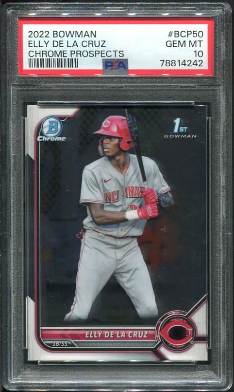 2022 Bowman Chrome Prospects #BCP50 Elly De La Cruz PSA 10 Rookie Baseball Card