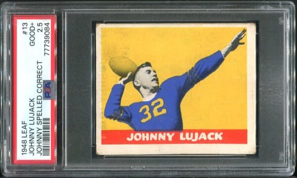 Authentic 1948 Leaf #13 Johnny Lujack PSA 2.5 Rookie Vintage Football Card