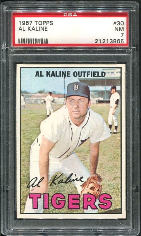 Authentic 1967 Topps #30 Al Kaline PSA 7 Baseball Card